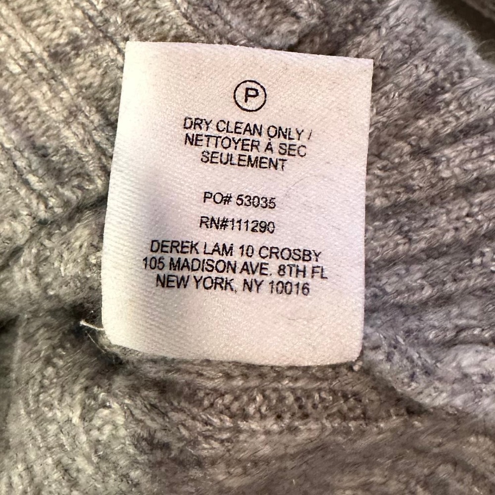 Derek Lam 10 Crosby Romantic Wool/Cashmere Ruffle Shoulder Sweater Gray - Small - Picture 8 of 8